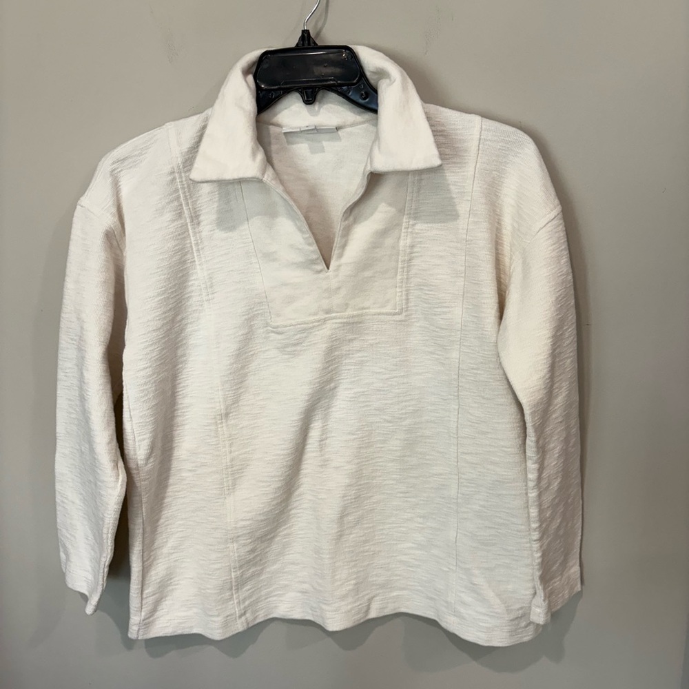 J Jill Pure Jill Collared Pullover Organically Grown Cotton